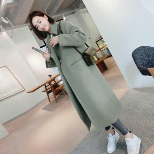 Autumn / Winter 2020 New Woolen Winter Coat Womens Large Size Loose And Versatile Medium Long Woollen Womens Coat Winter Coat