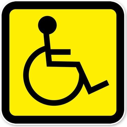 6cm*6cm Attention Security Sign Disability Disabled Reflective Car Stickers Bumper Window Laptop Windshield Accessories PVC