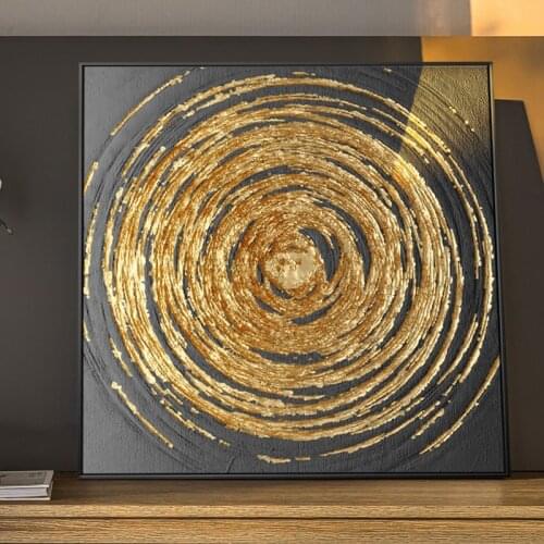 ZYGALLOP Golden Annual Rings Pattern Canvas Painting Scandinavian Decor Poster And Prints Light Luxury Style Wall Art Home Decor