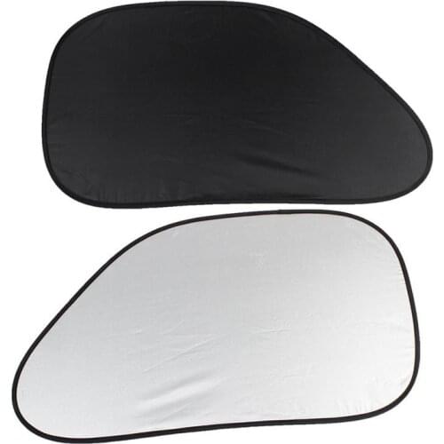 2pcs Auto Car Side Window Sunshade Black Silver Color