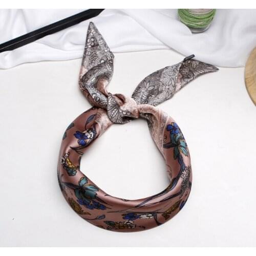 2020 70x70 Ring Print Multipurpose women Silk twill scarf Satin square tie Hairband ladies foulard femme towel bufanda shawl