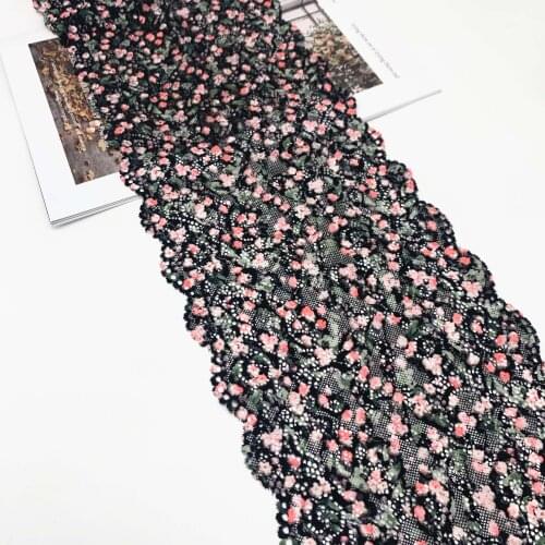 3y/lot Width 6 5/8 inch 17cm Village Style Elastic Lace Trim For Clothing Accessory Dress Sewing Applique Costume Lace Fabric