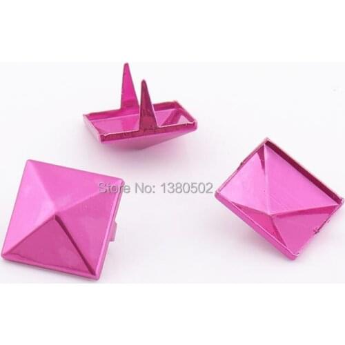 50pcs /lot red rose gold 15mm metal square Garment Rivets DIY Hand Make Shoes Bag accessories