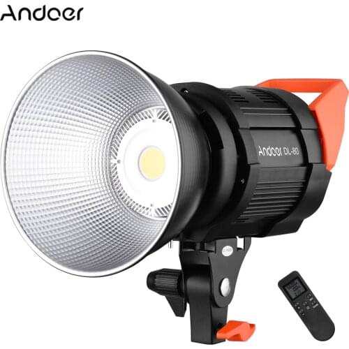 Andoer DL-80 Photography Lamp Video Focus Light 5600K Dimmable COB LED Video Light with Remote Control for Photography Lighting