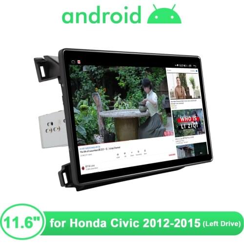 Car Radio 11.6 Inch Android10 Central Multimedia Player Auto For Honda Civic 2012-2015 Bluetooth Stereo Suppor Reversing Camera