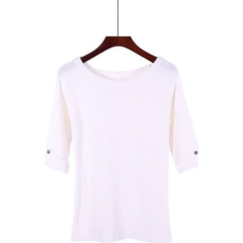 White Short Sleeve Tshirt Women Summer Solid Casual Girls Shirts Knitted Female Ladies Tops Running T Shirt Sport Cute Tees Hot