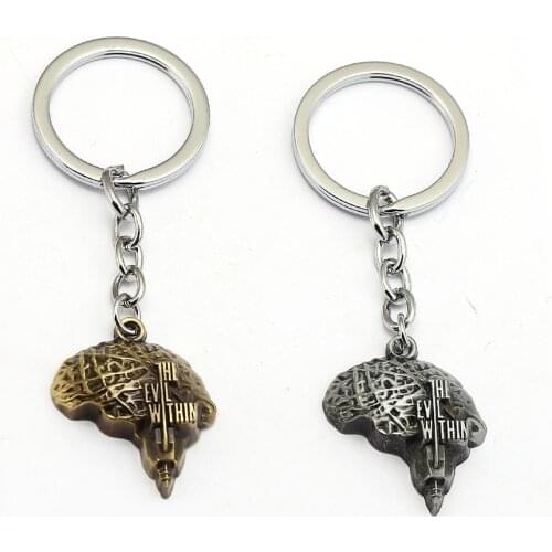 Game The Evil Within Keychain Psycho Break Brain Shape Keyring Men Car Women Bag Key Chain Pendant Chaveiro Jewelry