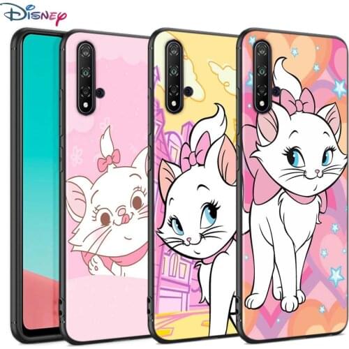 Black Soft Cover Cartoon Pink Marie Cat For Huawei Nova 8 7 6 SE 5T 7i 5i 5Z 5 4 4E 3 3i 3E 2i Pro Phone Case