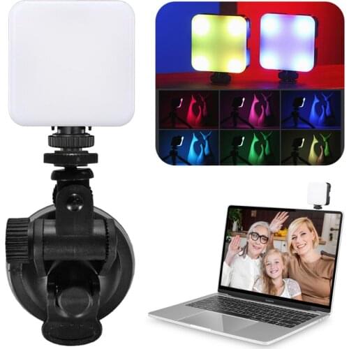 RGB Video Conference Lighting Kit, Laptop Webcam Lighting with Suction Cup, LED Camera Light for Photography, Zoom Meeting