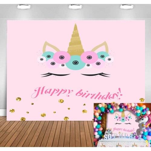 Unicorn Backdrop for Photography Rainbow Newborn Baby Shower Customize Background Photo Booth Studio Party Customize