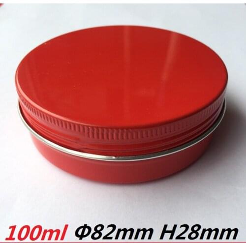 100ml container for storage Red 100g storage bottles jars aluminum Cheap pot jar cream powder gel can gift packaging spices jar