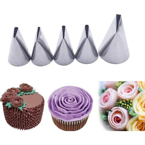 Rose Petals Stainless Steel Icing Piping Nozzles Fondant Cake Decorating Pastry Sets Tools Bakeware