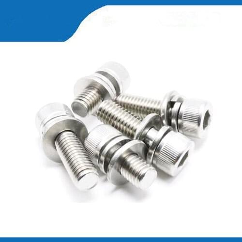 M3 thumb screw 10pcs M3*8mm 304 Stainless Steel Knurled Thumb Head Inner Hex Bolt Hexagon Socket combination Washer Assembly