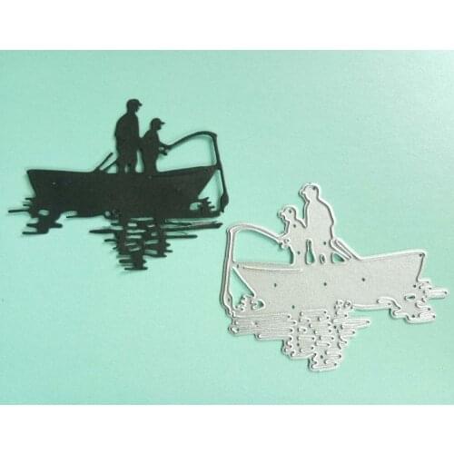 Metal Cutting Dies Cut Die Mold Man Fishing Decoration Scrapbook Paper Craft Knife Mould Blade Punch Stencils Dies