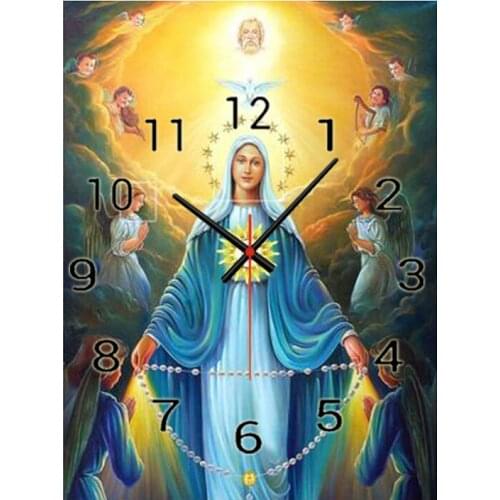 Diamond painting Wall Clock Lime Modern Kitchen Clock Watch Home Decor Living Room Clock Angel Wall Art Timepieces