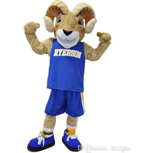 Custom Ram Ryerson Sports Mascot Costume Halloween Christmas Birthday Celebration Carnival Dress Full Body Props Outfit