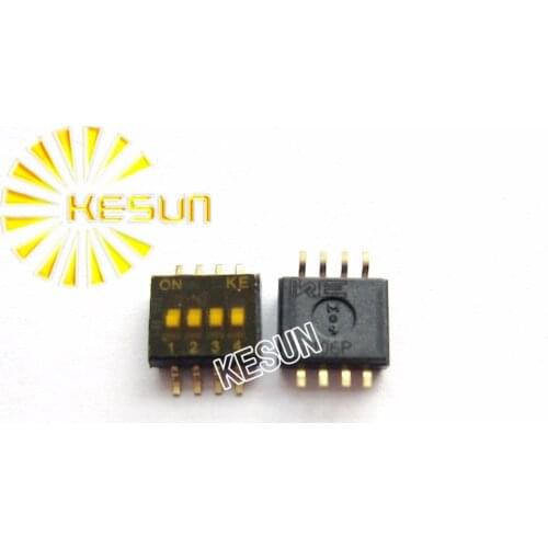 100% Original DSHP04 4Position 1.27mm Half Pitch 1.27-4P Gold Plated SMD DIP Switch DSHP04TSGER x 100PCS