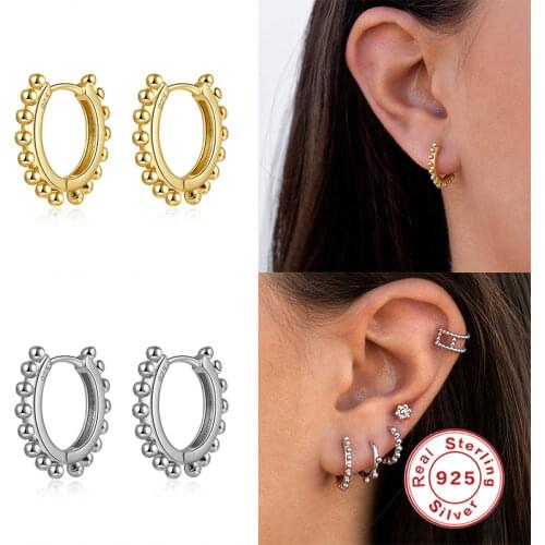 Real 925 Sterling Silver Earrings Minimalist Cartilage Hoop Earring For Woman Girls Gift Circle Pendientes Jewelry Accessories