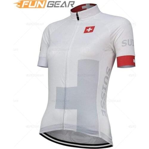 Switzerland Cycling Clothing Ropa Ciclismo Women Cycle Jersey Set Short Sleeve Female MTB Uniform Summer Wear Road Bike Jersey