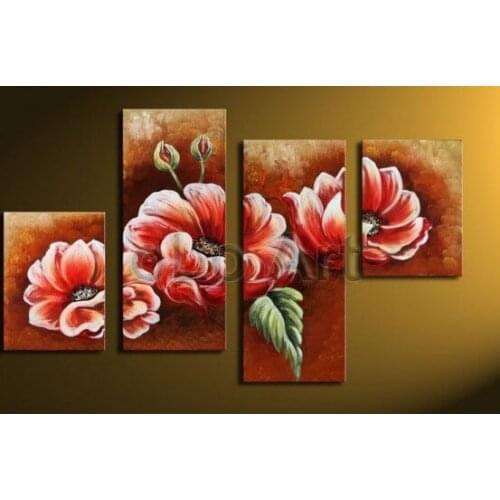 MODERN ABSTRACT HUGE WALL ART OIL PAINTING ON CANVAS beautiful pone flower ree shipping