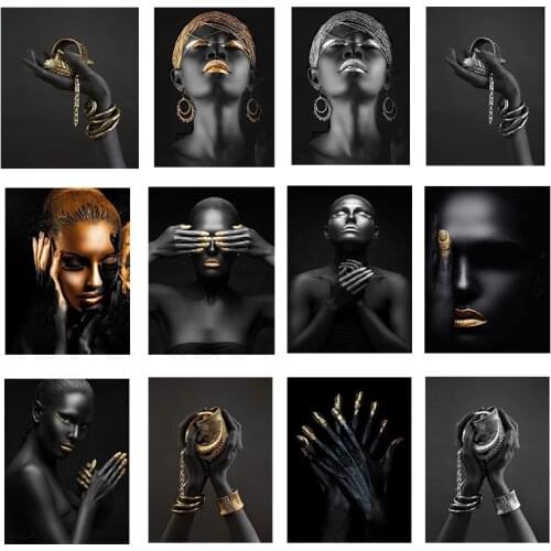 Modern Black Beauty Scandinavian Canvas Painting African Sexy Woman Art Posters and Prints Wall Print Canvas Nordic Home Decor