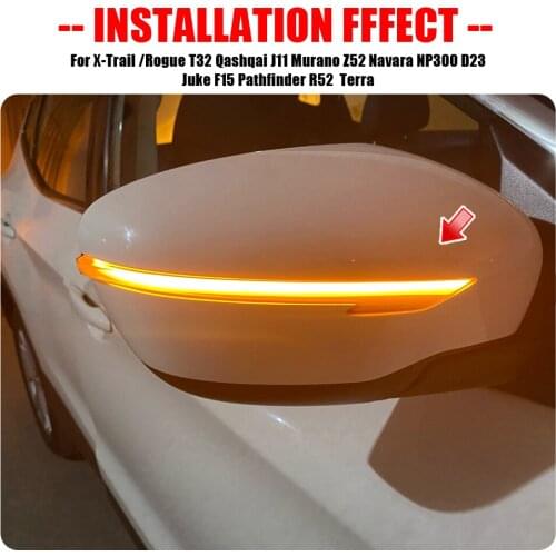 LED Dynamic Turn Signal Side Mirror Indicator Light For Nissan X-Trail T32 Rogue Qashqai J11 Murano Z52 Juke Navara Pathfinder
