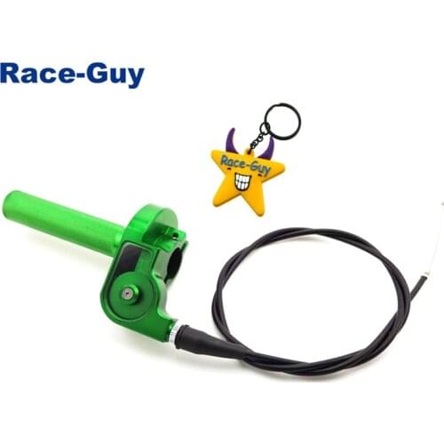 1/4 Turn CNC Alloy Green Twist Throttle Cable Handle Assembly For 50cc 70cc 90cc 110cc 125cc 140cc 150cc 160cc 200cc 250cc Dirt