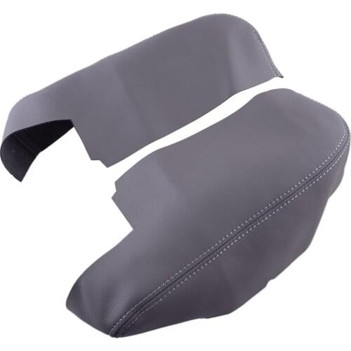 1 Pair Car Grey Synthetic Leather Front Door Panel Armrest Cover Skin Fit For Honda Ridgeline 2010-2014 2009 2008 2007 2006