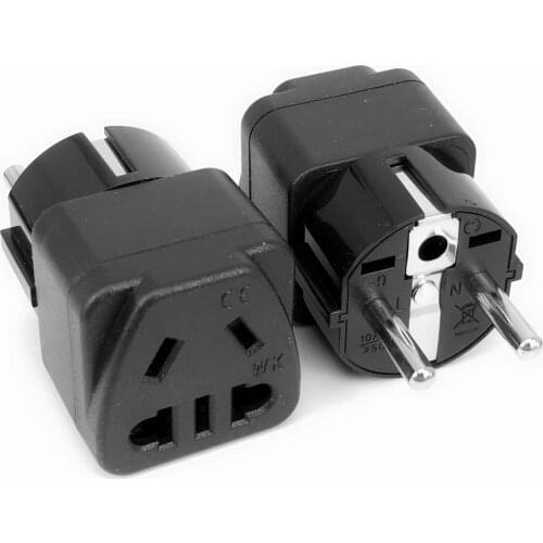 1PCS EU Travel Plug 2 IN 1 EU European To Chinese Universal AU 2 Pin Universal Travel Adapter Plug Converter Socket Small Plug