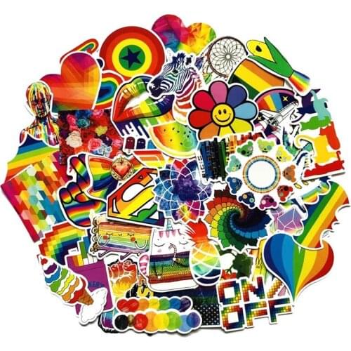 10 Sets=600PCS Colorful Stickers Rainbow Love Stickers Suitcase Computer Stickers