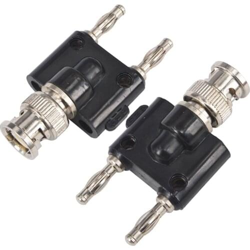 10 Pieces BNC Male to Dual Banana Male Plug Jack Binding Posts RF Coaxial Adapter BNC to Banana Coax Jack Connector