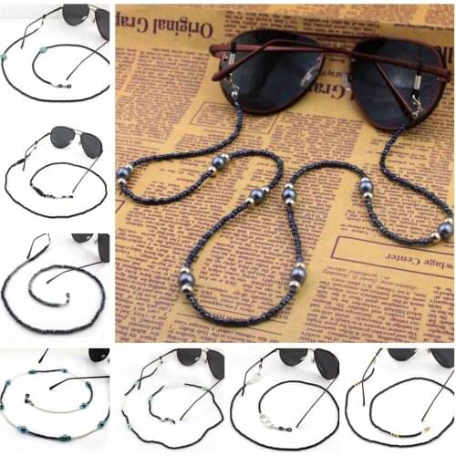 10pc/lot Fashin Vintage style Black Beaded Sunglasses Chain Neck Cord Holder Beads Eyeglass Lanyard with pendent