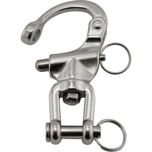 12pcs 70mm Stainless Jaw Swivel Snap Shackle Quick Release Jaw Type Shackles with Round Ring Marine Boat Rigging Hardware