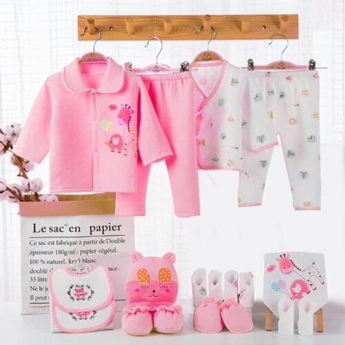 18pcs Newborn Baby Set Girl Boy Clothes Cotton Warm Infant Suit Outfits Pant Bib