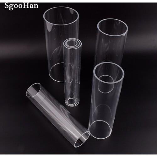 2pcs Length 20cm O.D 40~110mm Clear Plexiglass Acrylic Aquarium Fish Tank Tube Home DIY Filter Accessories Water Tank PMMA Pipe