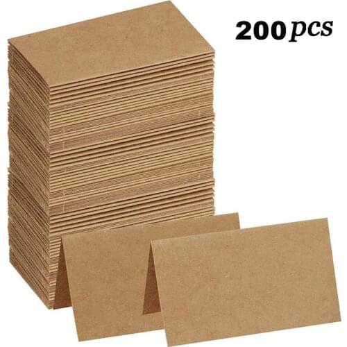 200pcs Vintage Table Number Name Card Place Cards Blank Kraft Paper Wedding Birthday Party Decoration Accessories Greeting Cards