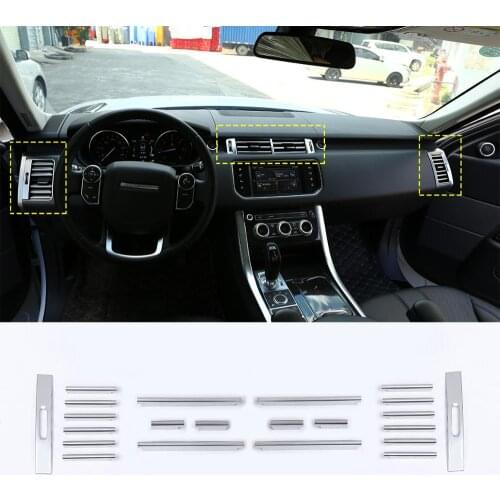 22pcs For Land Rover Range Rover Sport Interior Side and Console Air Conditioning Vent Cover Trim Strips 2014-2018