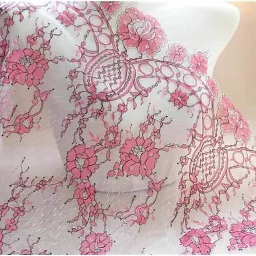 3Meter High Quality Two Tone Fabric Soft Eyelashe Lace Fabric for DIY Bridal Dress Home Decoration Accessories Garment Skirt