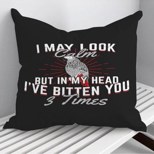 African Gray Parrot Design Throw Pillows Cushion Cover On Sofa Home Decor 45*45cm 40*40cm Gift Pillowcase Cojines Dropshipping