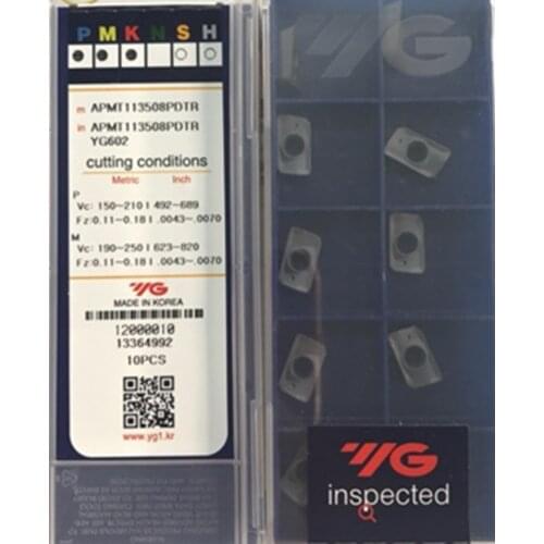 APMT113504PDTR APMT113508PDTR YG602 100% original YG-1 APMT1135 Carbide insert Processing: stainless steel, steel, cast iron