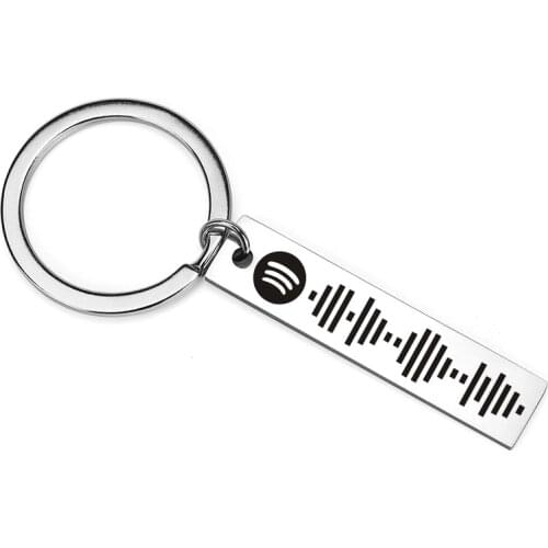 Personalized Music Spotify Scan Code Keychains for Women Stainless Steel Keyring Customized Laser Engraving Prom Party Jewelry