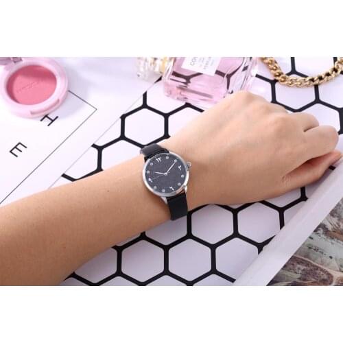 New Fashion Arabic number Watches silk Leather Watches Women ladies quartz wristwatch reloj mujer