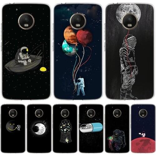 Cartoon Astronaut Space Phone Case for Motorola Moto G8 G7 G6 G5 G4 E6 E5 E4 Power Plus Play One Action Macro Vision Cover Coque