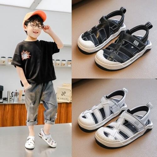 Children shoes Geniune leather sandals 2021 Summer fashion new Boys sport shoes Non-slip beach shoes