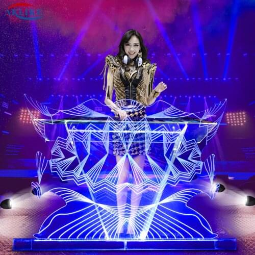 Dj Table Funktion One Lighted Dj Facade Aklike Dj Mixer Controller Booth Acrylic Customized Logo Furniture Desk