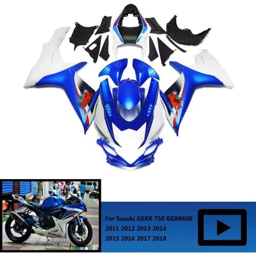 ForSuzuki GSXR600 body kit 2011-2018 K11 blue white fairing GSX-R600 11 12 fairing GSXR 750 5K 2014