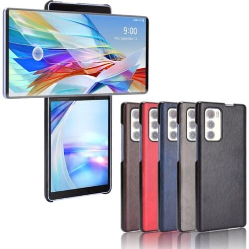 Funda Case for LG Wing 5G Luxury Lichee Pattern Shell PU Leather Shock proof Protective Coque Mobile Phone Case Cover Capa Wing