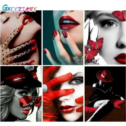 GATYZTORY 60x75cm Frame Sexy beauty Painting By Numbers Figure On Canvas Pictures By Numbers DIY Minimalism Style Home Decoratio