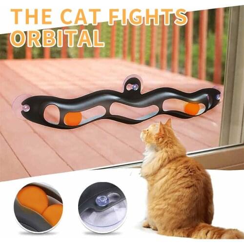Cat Toys Interactive Track Ball Toy Pet Cat Ball Toy Sucker Track With Balls Tunnel Toy Tracks Toy Pet Cat Intelligence Toys