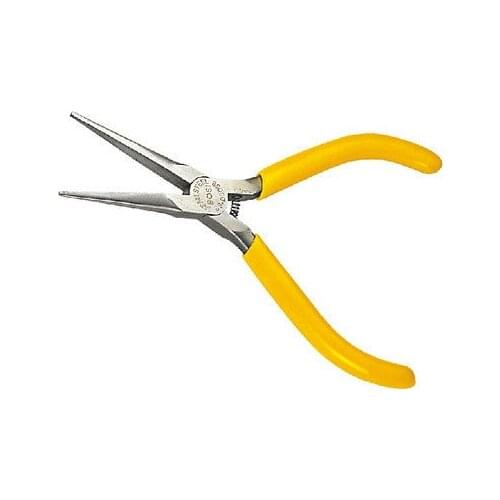 Bosi Tool 5-Inch Yellow Plastic Handle Mini Needle Nose Plier with Spring